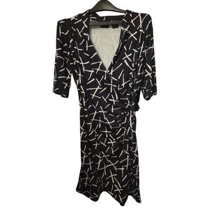 Elegant Black and White Patterned Dress